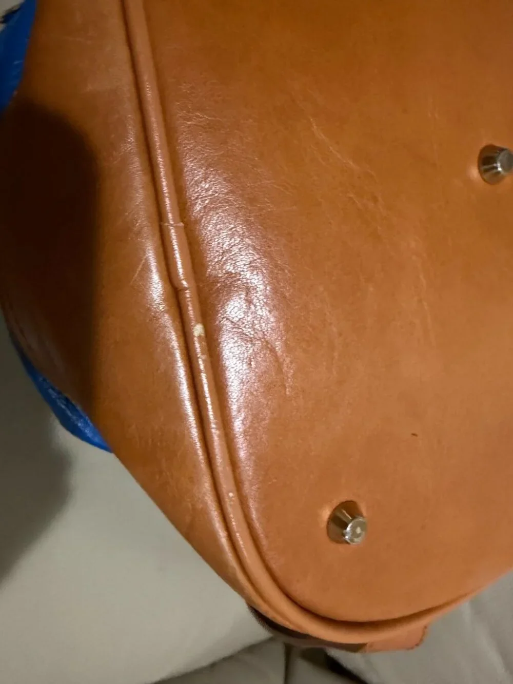 Valentina Italia blue leather bucket bag (Preowned)